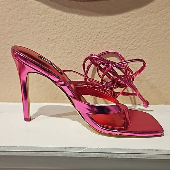Nine West Terrie Sky Sexy Tie and Leg High Heel Strappy Sandals - Picture 7 of 15